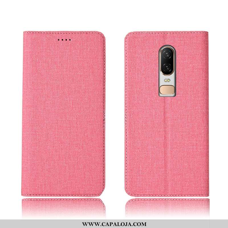 Capas Oneplus 6 Linho Masculino Silicone Antiqueda Preto, Capa Oneplus 6 Couro Barato