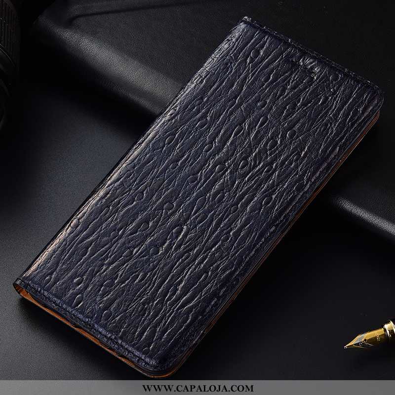 Capas Oneplus 6t Protetoras Pássaro Antiqueda Azul Escuro, Capa Oneplus 6t Couro Genuíno Baratos