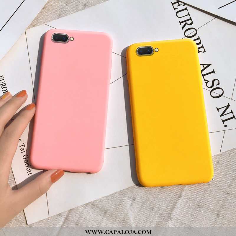 Capas Oppo A5 Moda Feminino Simples Soft Amarelo, Capa Oppo A5 Fosco Barato