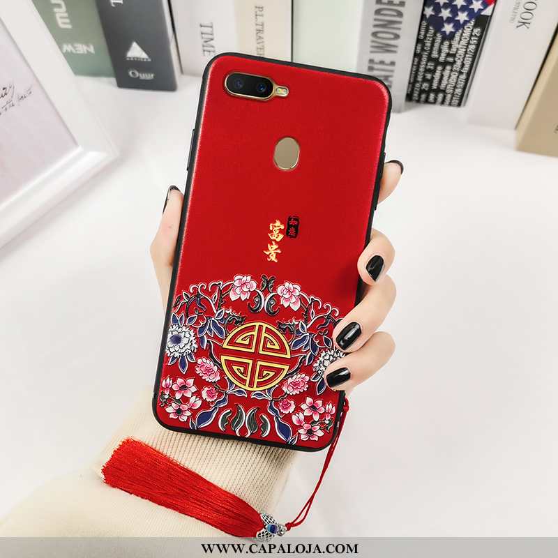 Capas Oppo Ax7 Tendencia Fosco Telemóvel Vermelho, Capa Oppo Ax7 Soft Venda