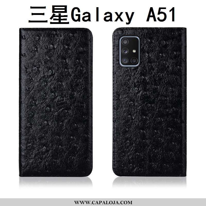 Capas Samsung Galaxy A51 Couro Feminino Novas Preto, Capa Samsung Galaxy A51 Protetoras Promoção