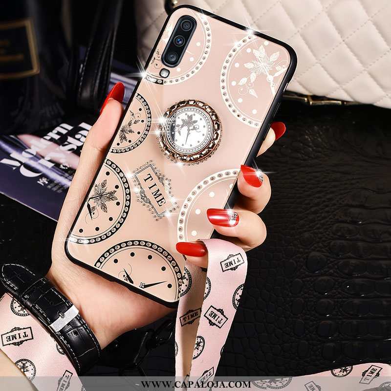 Capas Samsung Galaxy A70 Vidro Telemóvel Resistente Criativas Dourado, Capa Samsung Galaxy A70 Corda