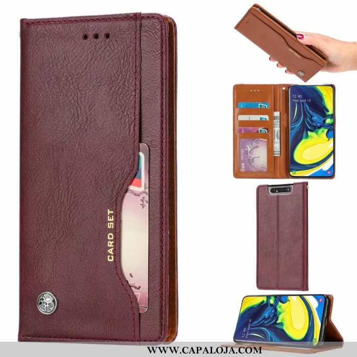Capas Samsung Galaxy A80 Protetoras Vermelha Couro Telemóvel Vermelho, Capa Samsung Galaxy A80 Carte