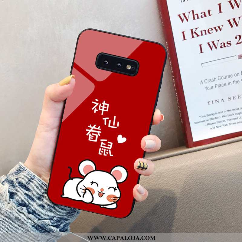 Capas Samsung Galaxy S10e Soft Telemóvel Vermelha Antiqueda Vermelho, Capa Samsung Galaxy S10e Vidro
