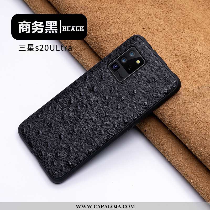 Capas Samsung Galaxy S20 Ultra Couro Genuíno Preto Soft Business, Capa Samsung Galaxy S20 Ultra Slim