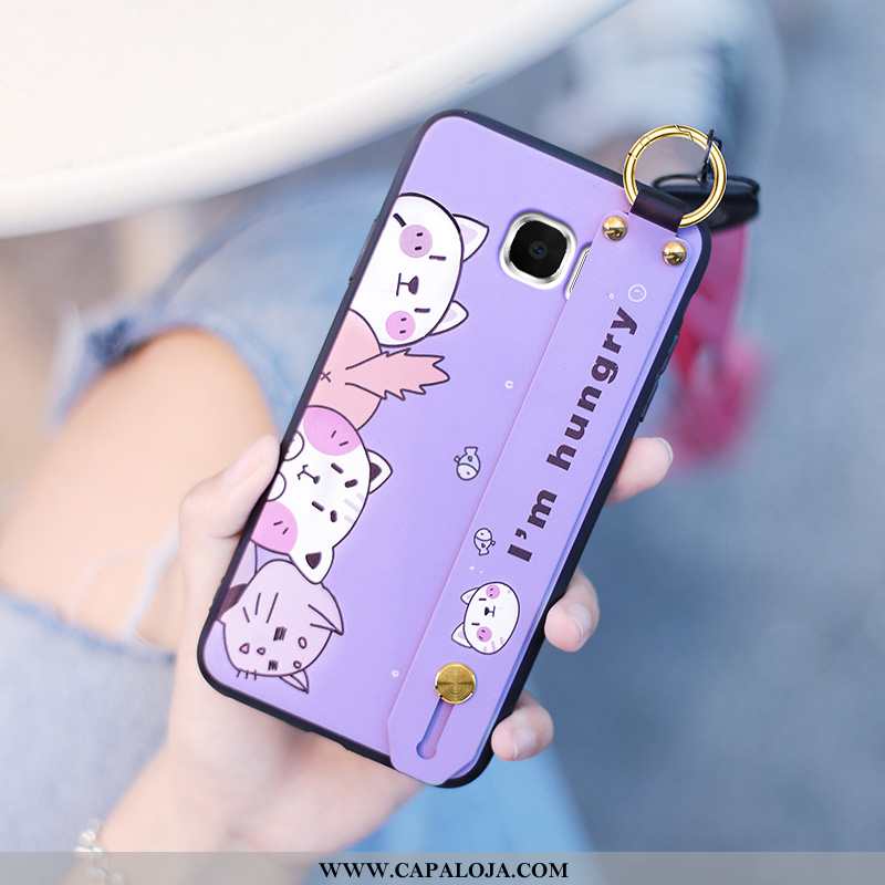 Capas Samsung Galaxy S6 Edge Desenho Animado Completa Feminino Antiqueda Roxo, Capa Samsung Galaxy S