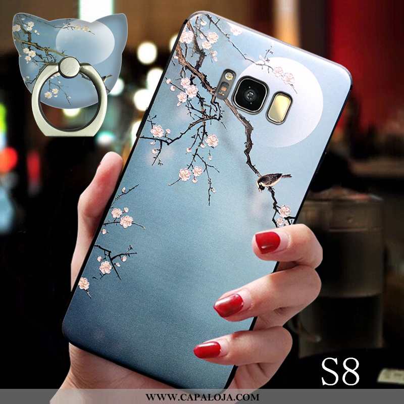 Capas Samsung Galaxy S8 Protetoras Cases Telemóvel Antiqueda Azul, Capa Samsung Galaxy S8 Silicone C