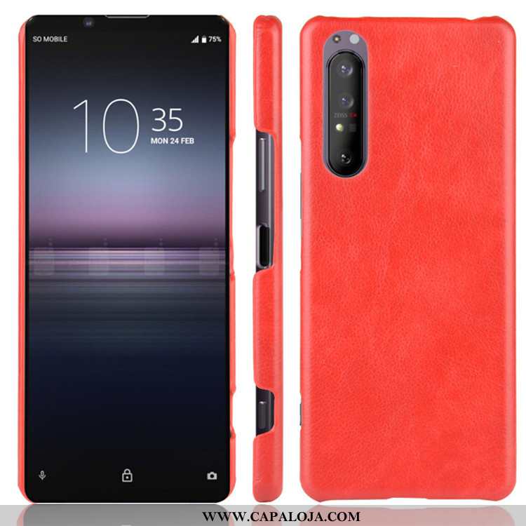 Capas Sony Xperia 1 Ii Couro Vermelha Telemóvel Vermelho, Capa Sony Xperia 1 Ii Tendencia Baratos