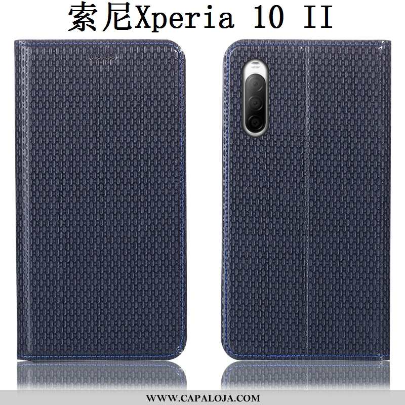 Capas Sony Xperia 10 Ii Couro Genuíno Cases Cover Antiqueda Castanho, Capa Sony Xperia 10 Ii Proteto