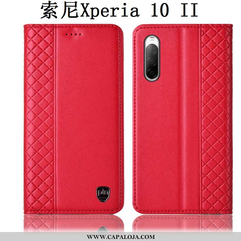 Capas Sony Xperia 10 Ii Couro Legitimo Cases Antiqueda Vermelha Vermelho, Capa Sony Xperia 10 Ii Pro