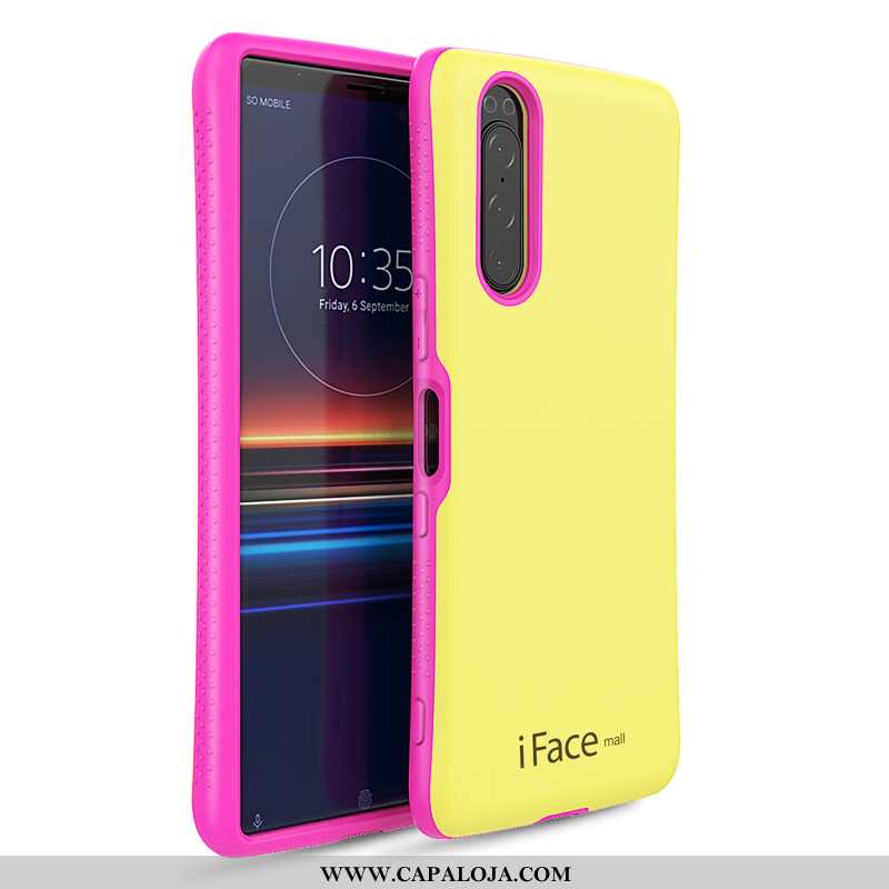 Capas Sony Xperia 5 Fosco Amarela Telemóvel Amarelo, Capa Sony Xperia 5 Antiqueda Venda