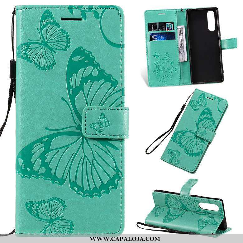 Capas Sony Xperia 5 Protetoras Telemóvel Couro Antiqueda Verde, Capa Sony Xperia 5 Silicone Barato
