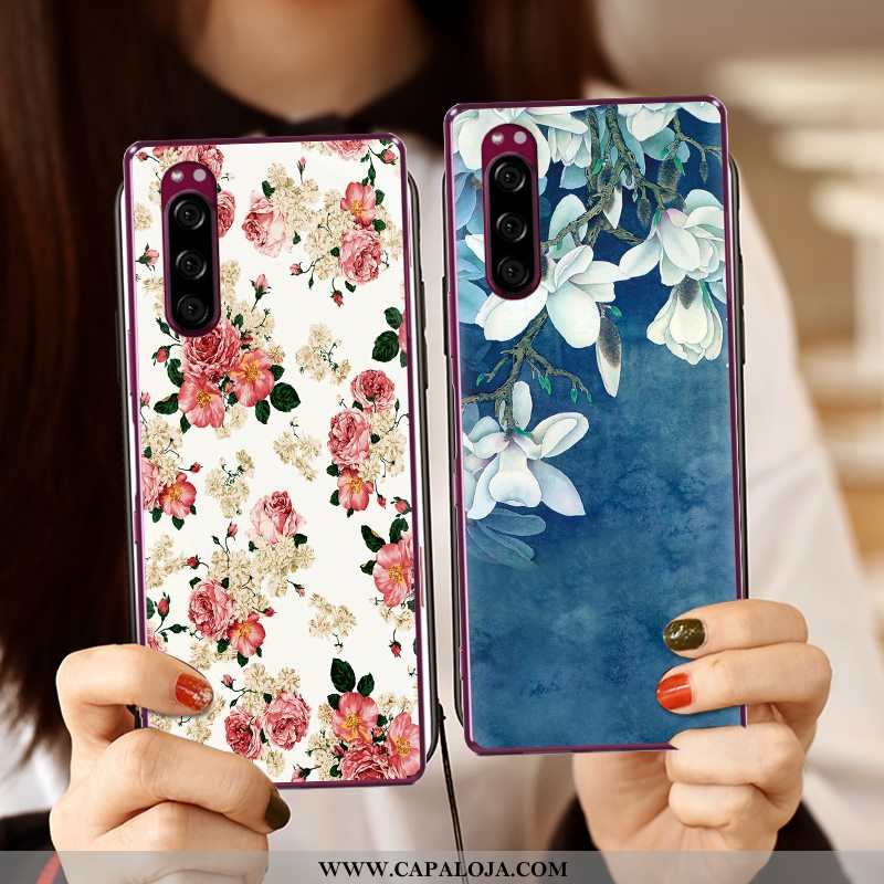 Capas Sony Xperia 5 Soft Azul Telemóvel Pano, Capa Sony Xperia 5 Criativas Venda