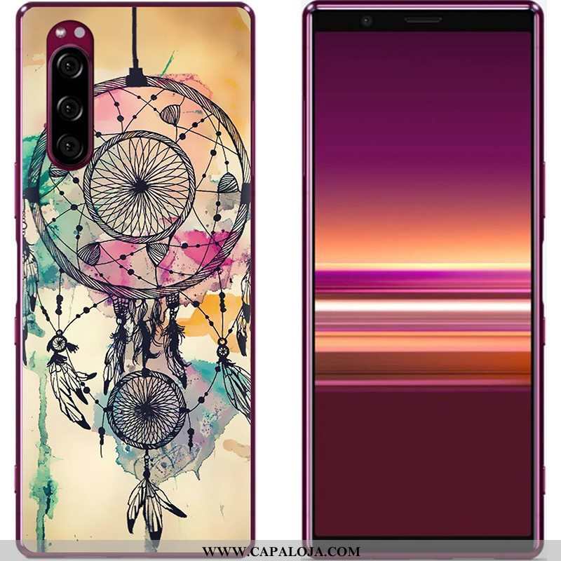 Capas Sony Xperia 5 Soft Azul Telemóvel Pano, Capa Sony Xperia 5 Criativas Venda