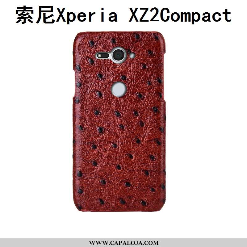 Capas Sony Xperia Xz2 Compact Couro Genuíno Pássaro Protetoras Traseira Castanho, Capa Sony Xperia X