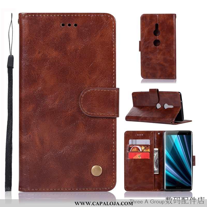 Capas Sony Xperia Xz3 Couro Casaco Simples Vermelho, Capa Sony Xperia Xz3 Protetoras Barato
