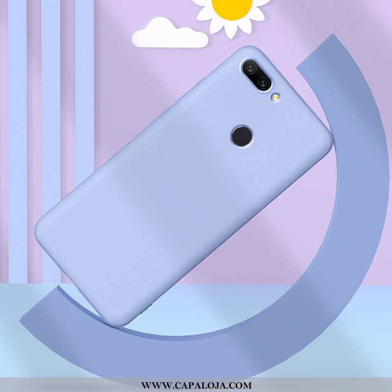 Capas Xiaomi Mi 8 Lite Silicone Feminino Primavera Slim Azul, Capa Xiaomi Mi 8 Lite Personalizado Ba
