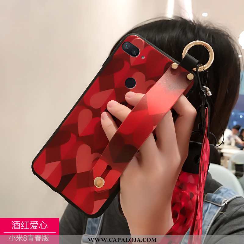 Capas Xiaomi Mi 8 Lite Silicone Telemóvel Preto, Capa Xiaomi Mi 8 Lite Personalizada Online