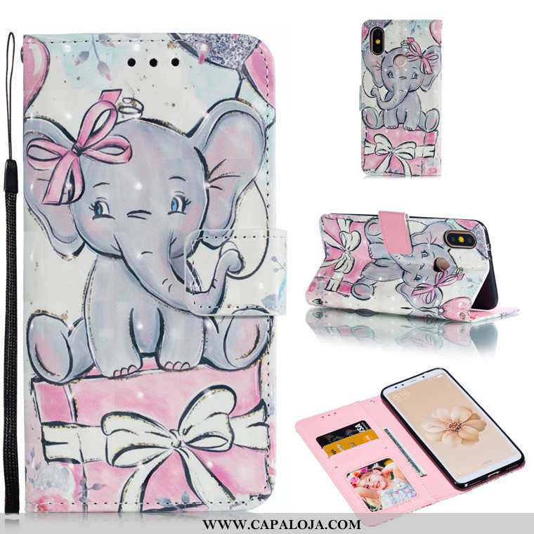 Capas Xiaomi Mi A2 Couro Completa Antiqueda Pequena Rosa, Capa Xiaomi Mi A2 Protetoras Promoção