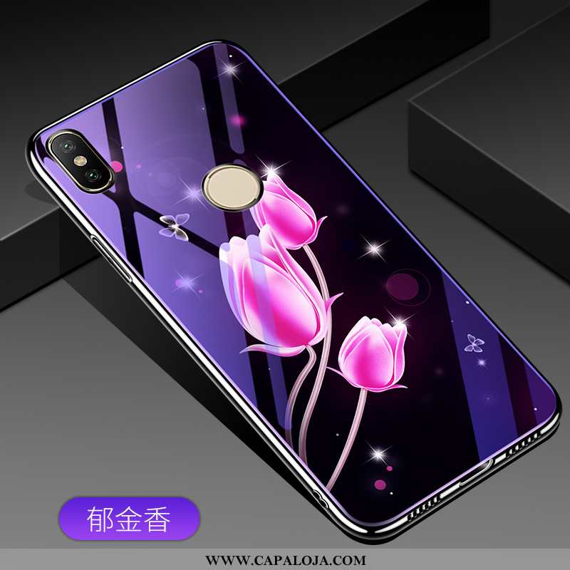 Capas Xiaomi Mi A2 Lite Personalizado Roxa Malha Telinha Roxo, Capa Xiaomi Mi A2 Lite Criativas Bara