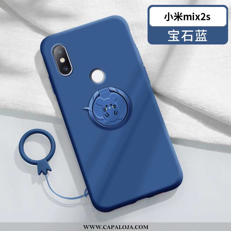 Capas Xiaomi Mi Mix 2s Bonitos Casal Telemóvel Silicone Azul Escuro, Capa Xiaomi Mi Mix 2s Slim Bara