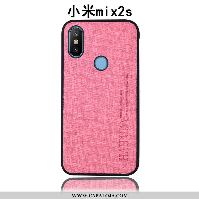 Capas Xiaomi Mi Mix 2s Linho Telemóvel Traseira Protetoras Rosa, Capa Xiaomi Mi Mix 2s Couro Baratos