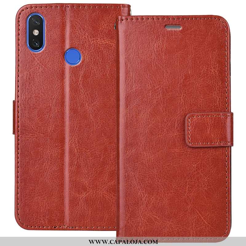 Capas Xiaomi Mi Mix 3 Carteira Pequena Cases Protetoras Castanho, Capa Xiaomi Mi Mix 3 Couro Barato