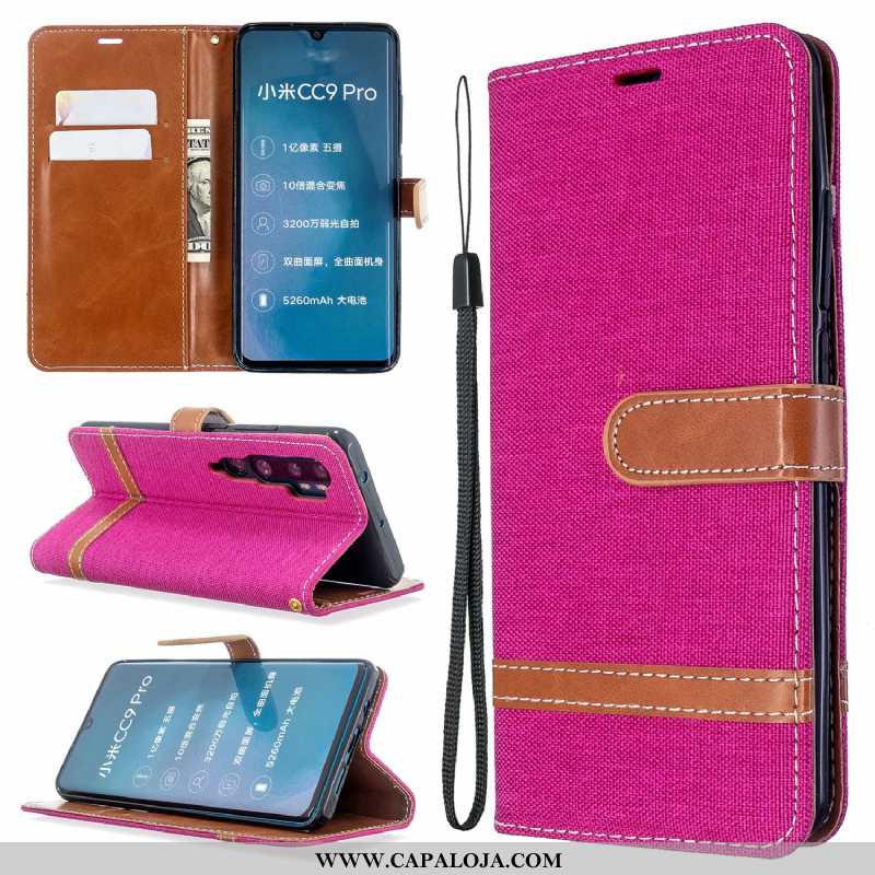 Capas Xiaomi Mi Note 10 Couro Cases Vermelha Telinha Roxo, Capa Xiaomi Mi Note 10 Protetoras Baratas