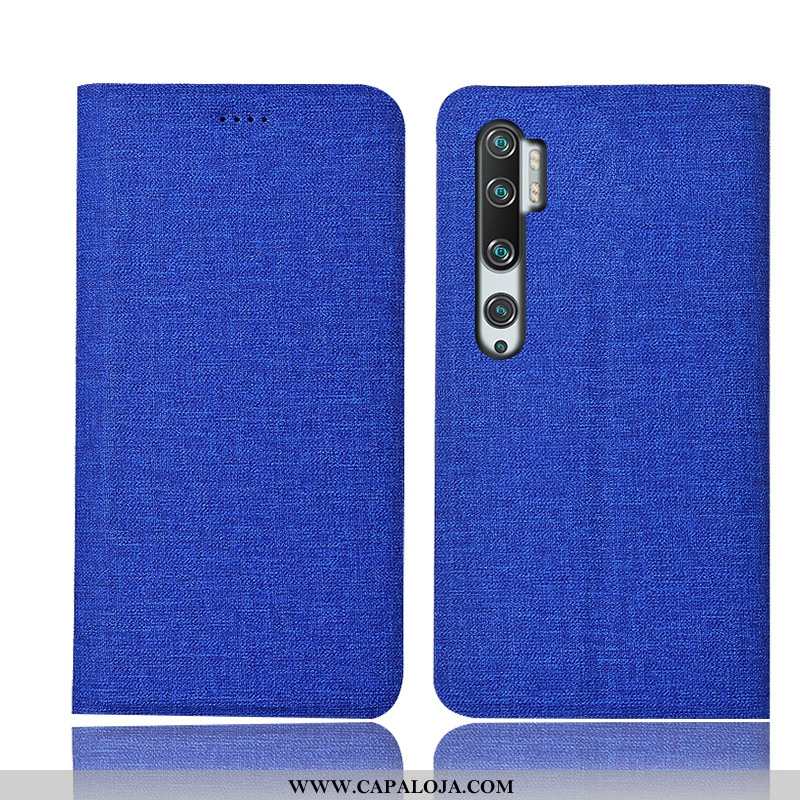 Capas Xiaomi Mi Note 10 Linho Antiqueda Telinha Vermelha Castanho, Capa Xiaomi Mi Note 10 Couro Bara
