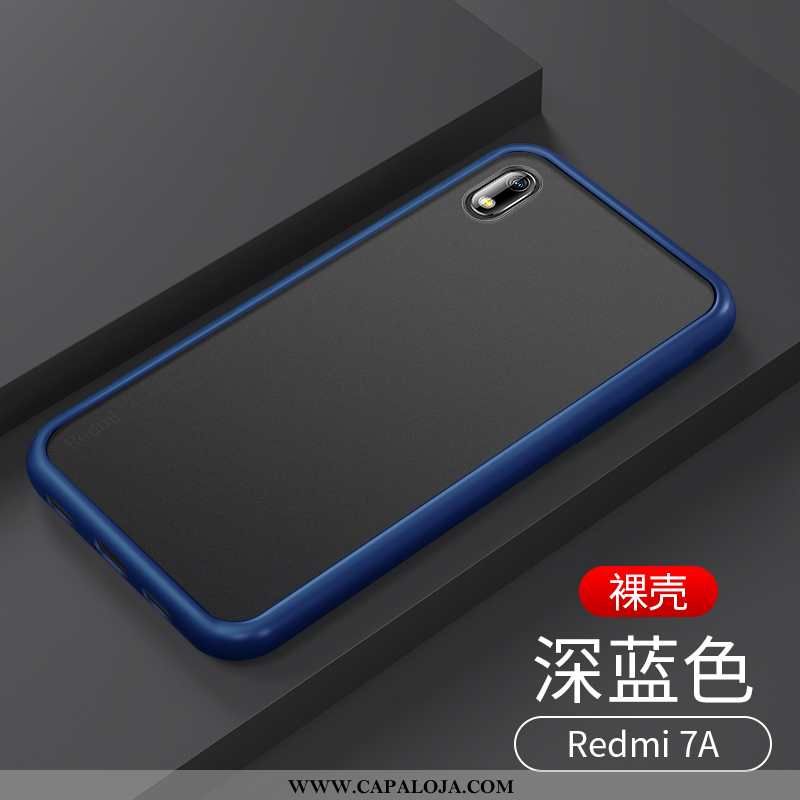 Capas Xiaomi Redmi 7a Slim Super Completa Fosco Azul Escuro, Capa Xiaomi Redmi 7a Tendencia Comprar