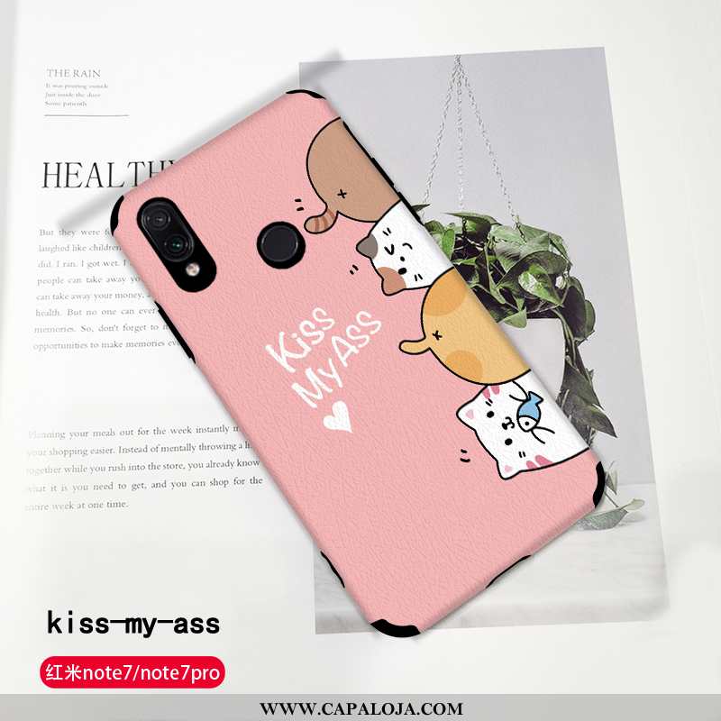Capas Xiaomi Redmi Note 7 Desenho Animado Gato Soft Couro Verde, Capa Xiaomi Redmi Note 7 Fofas Vend