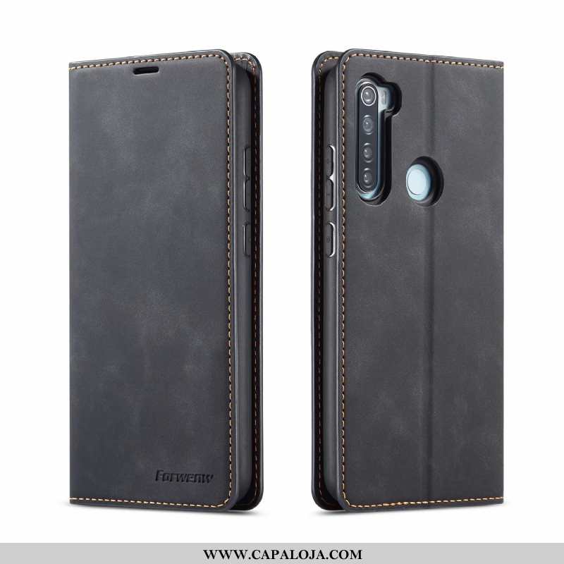 Capas Xiaomi Redmi Note 8t Carteira Vermelha Preto, Capa Xiaomi Redmi Note 8t Couro Promoção