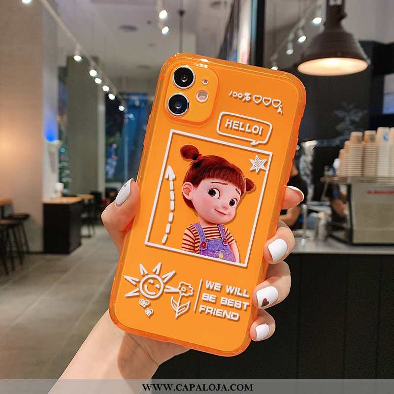 Capas iPhone 11 Soft Laranja Casal Nova, Capa iPhone 11 Transparente Baratas