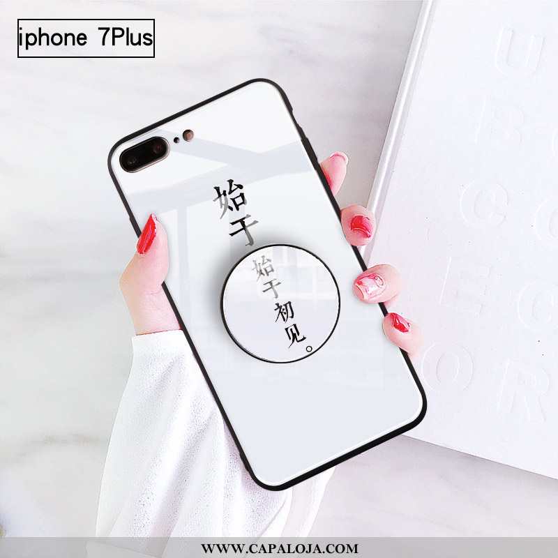 Capas iPhone 7 Plus Protetoras Suporte Branco Frente, Capa iPhone 7 Plus Vidro Baratas