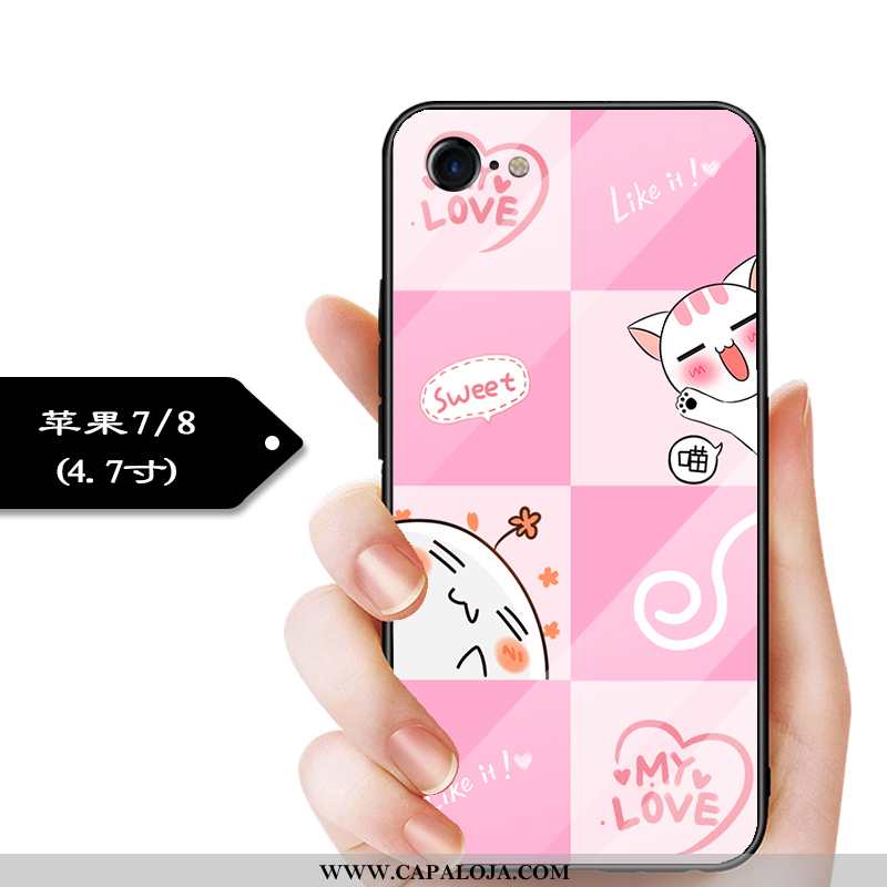 Capas iPhone 7 Protetoras Rosa Completa Personalizado, Capa iPhone 7 Vidro Venda