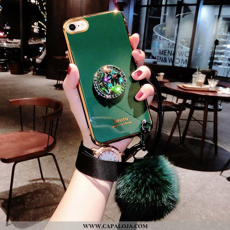 Capas iPhone 7 Soft Suede Verde Criativas, Capa iPhone 7 Silicone Venda