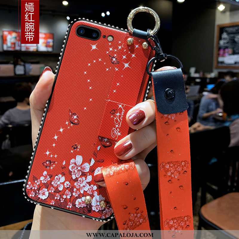 Capas iPhone 8 Plus Silicone Completa Pu Protetoras Vermelho, Capa iPhone 8 Plus Cordao Comprar