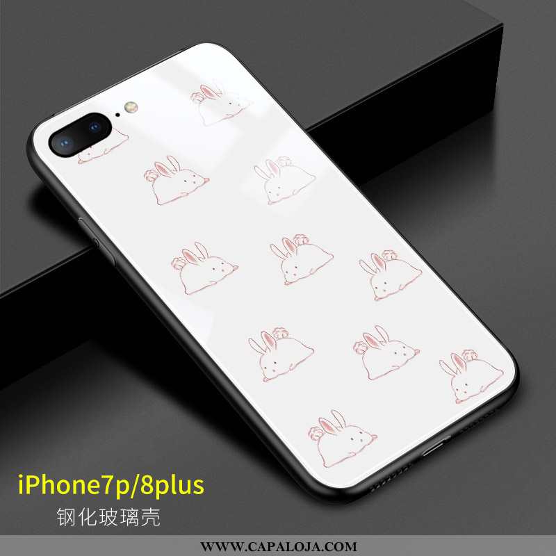 Capas iPhone 8 Plus Silicone Resistente Telemóvel Rosa Branco, Capa iPhone 8 Plus Vidro Venda