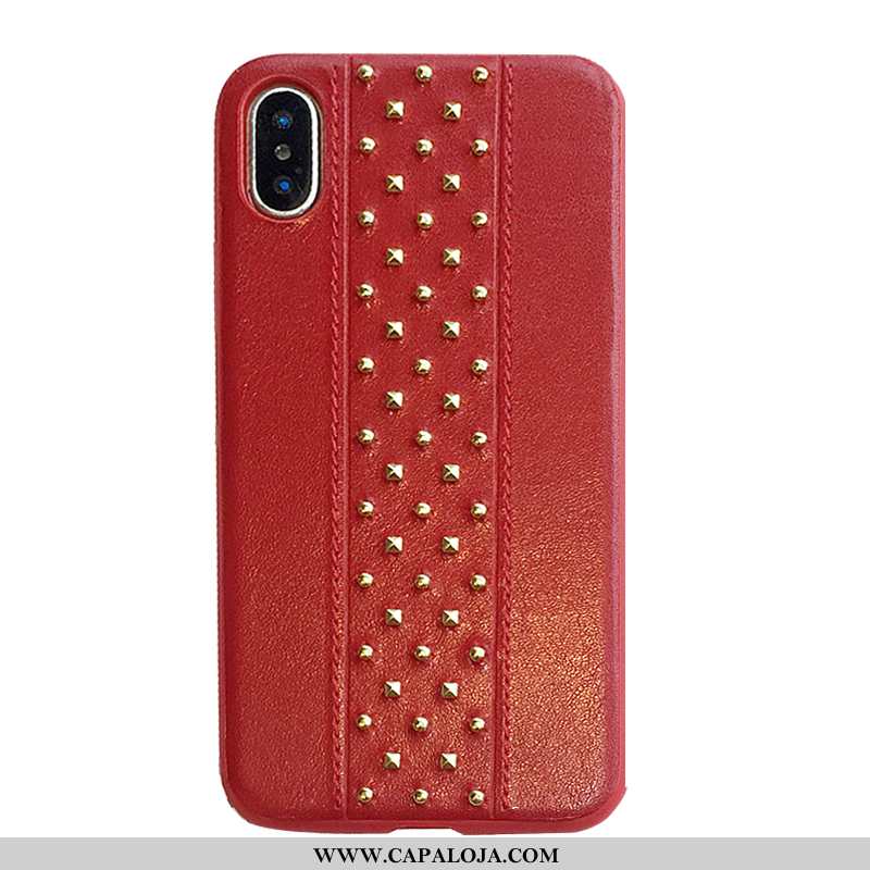 Capas iPhone X Moda Criativas Vermelha Metalica Vermelho, Capa iPhone X Personalizada Baratas