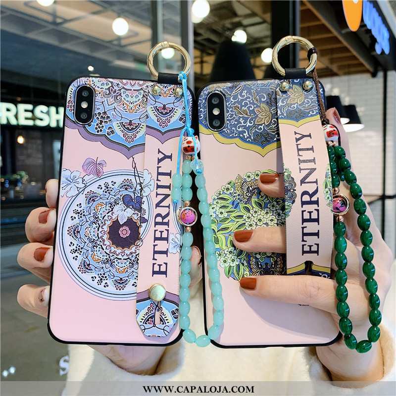 Capas iPhone X Retro Rosa Floral, Capa iPhone X Protetoras Barato
