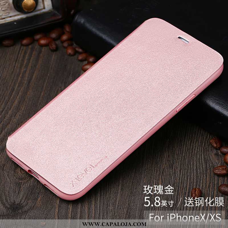 Capas iPhone X Super Tendencia Couro Antiqueda Rosa, Capa iPhone X Protetoras Venda