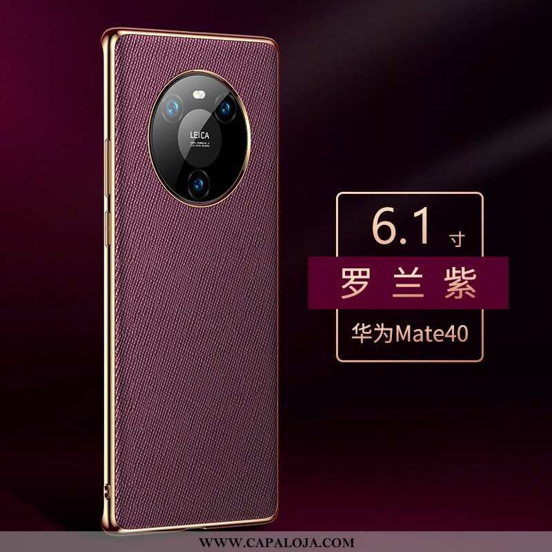 Capas Huawei Mate 40 Luxo Roxa De Grau Telemóvel Roxo, Capa Huawei Mate 40 Couro Legitimo Online
