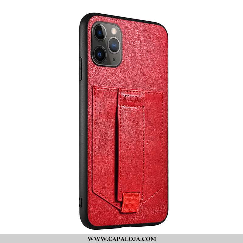 Capas iPhone 12 Pro Max Slim Antiqueda Vaca Tendencia Vermelho, Capa iPhone 12 Pro Max Couro Baratos