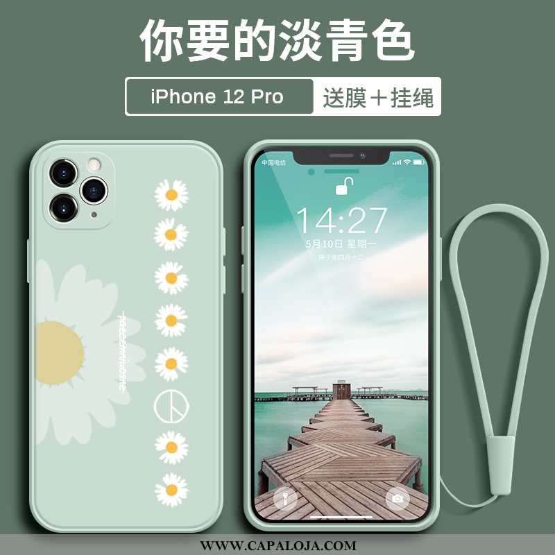 Capas iPhone 12 Pro Super Crisântemo Slim Completa Azul, Capa iPhone 12 Pro Protetoras Baratas