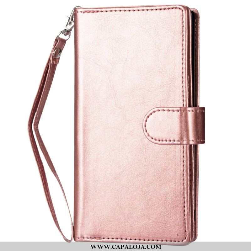 Capa Capa Flip Para iPhone 14 Pro Titular Destacável Para 9 Cartões