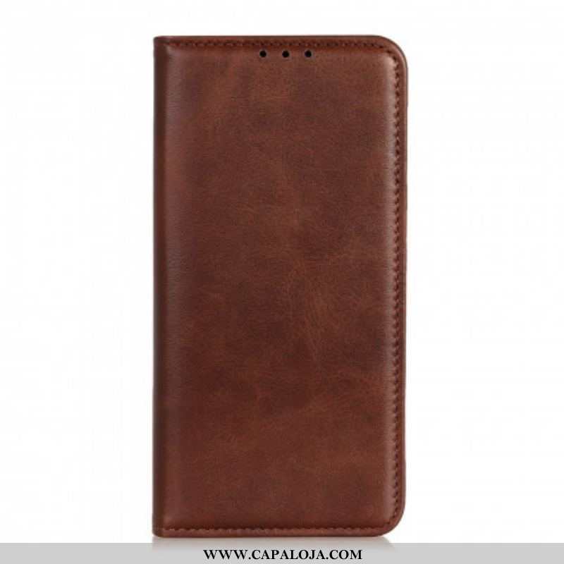 Capa De Celular Para Moto G60S Flip Couro Rachado Fosco