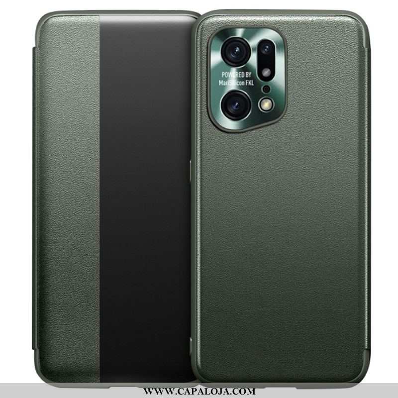 Capa De Celular Para Oppo Find X5 Pro Couro Sintético