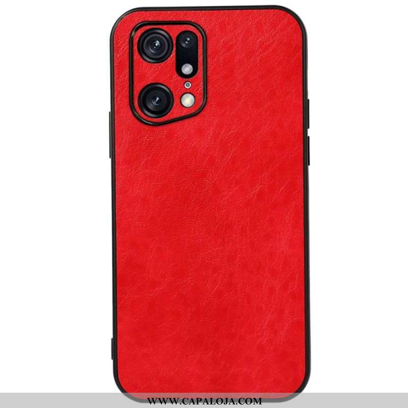 Capa De Celular Para Oppo Find X5 Pro Couro Sintético Texturizado