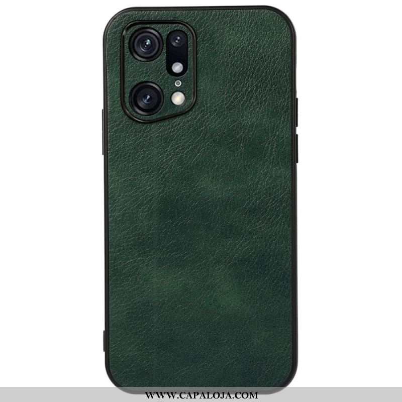 Capa De Celular Para Oppo Find X5 Pro Efeito Couro Lichia