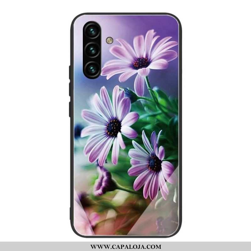 Capa De Celular Para Samsung Galaxy A13 5G / A04s Flores De Vidro Temperado